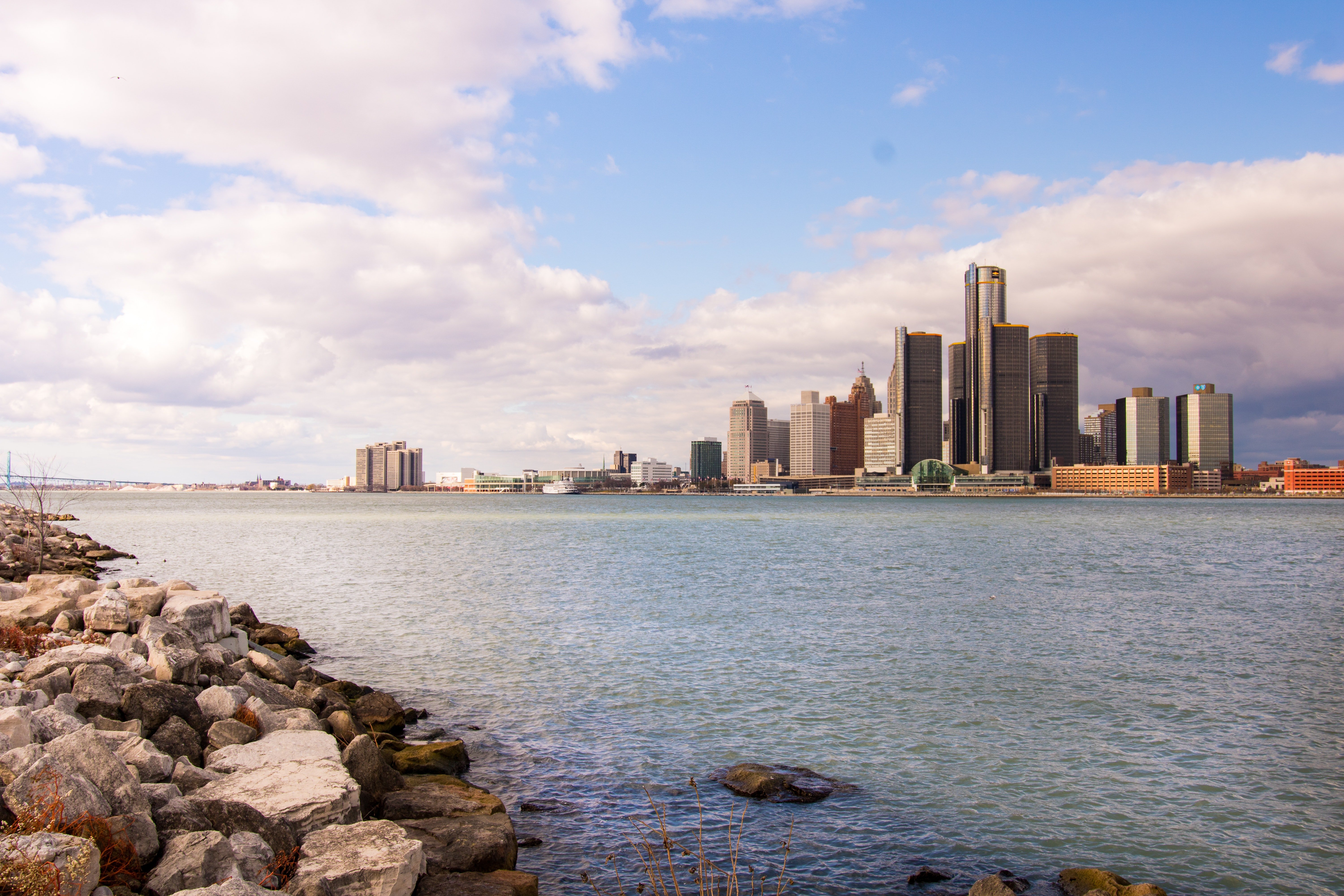 Detroit skyline stock