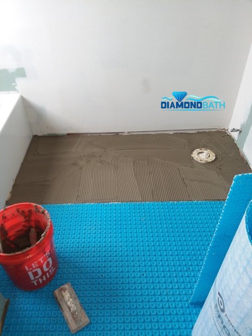 Diamond Bath Prodeso Uncoupling Membrane installation for Bathroom remodel CRYSTAL LAKE, IL