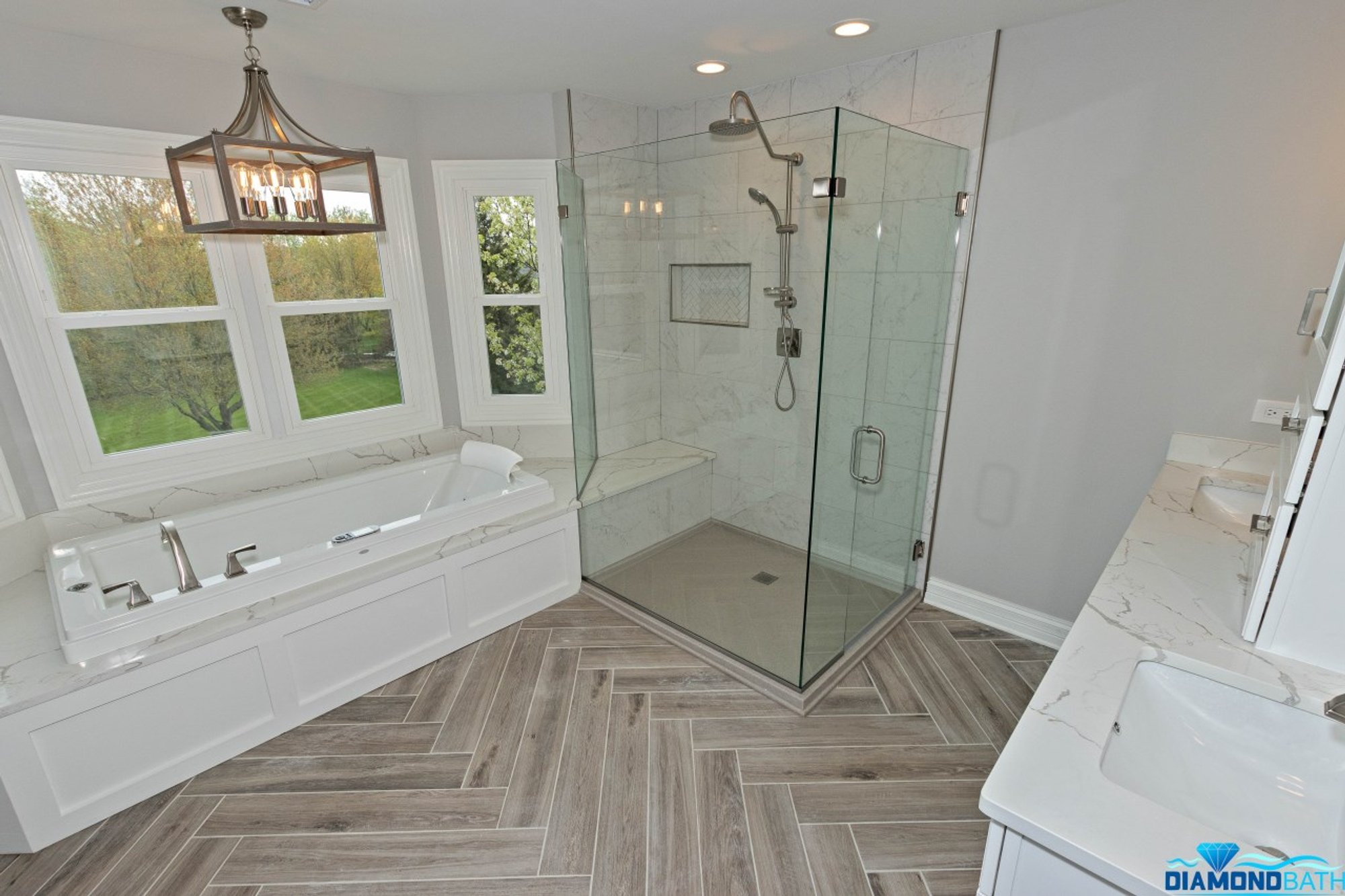 Diamond Bath Remodeling Master Bathroom angled from ceiling corner