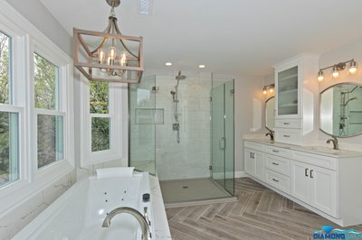Tile Floor Transformation: Bringing Luxurious Radiant Warmth to a Crystal Lake Master Bathroom