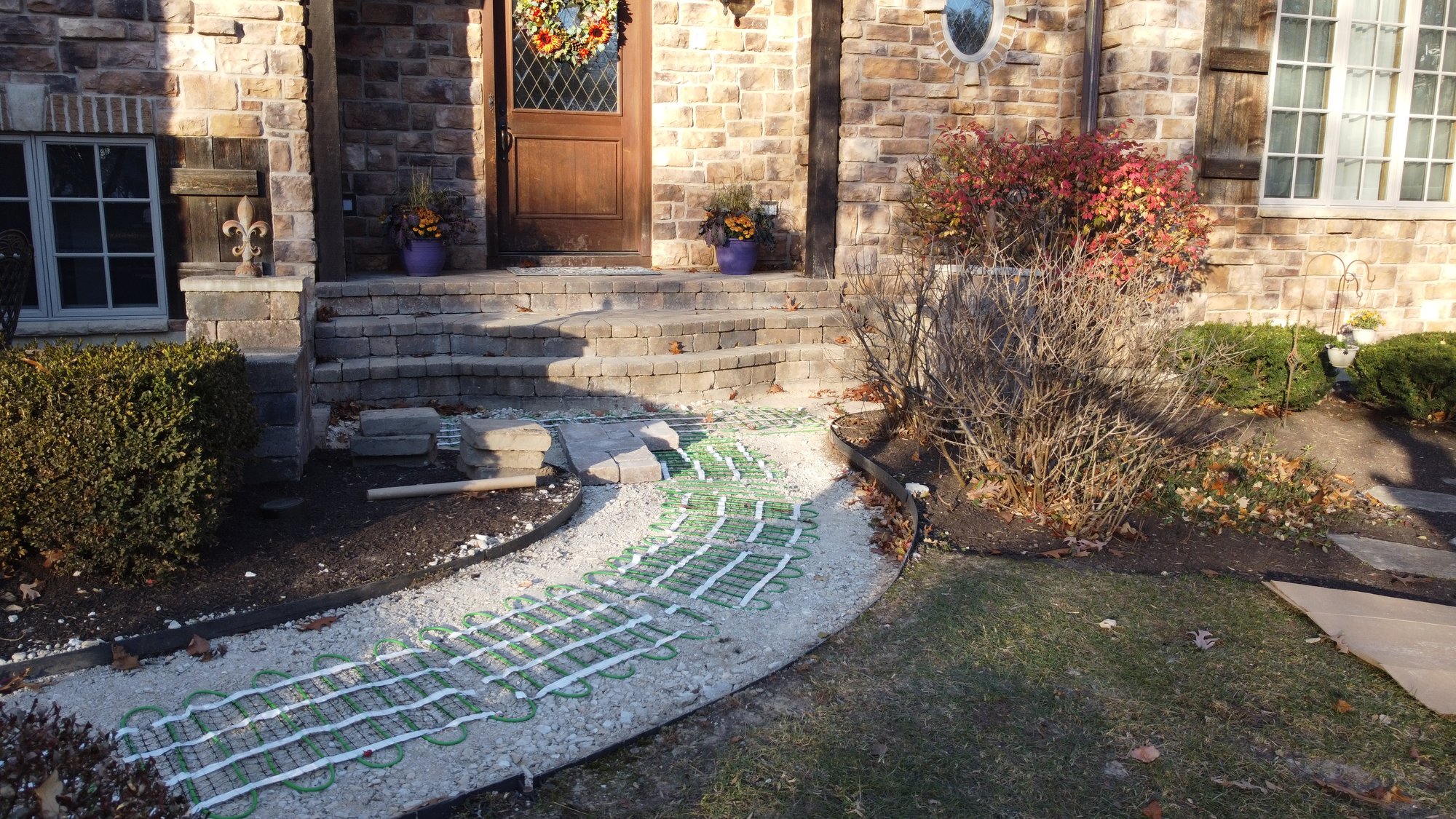 Heated driveway smart install with pavers (5)