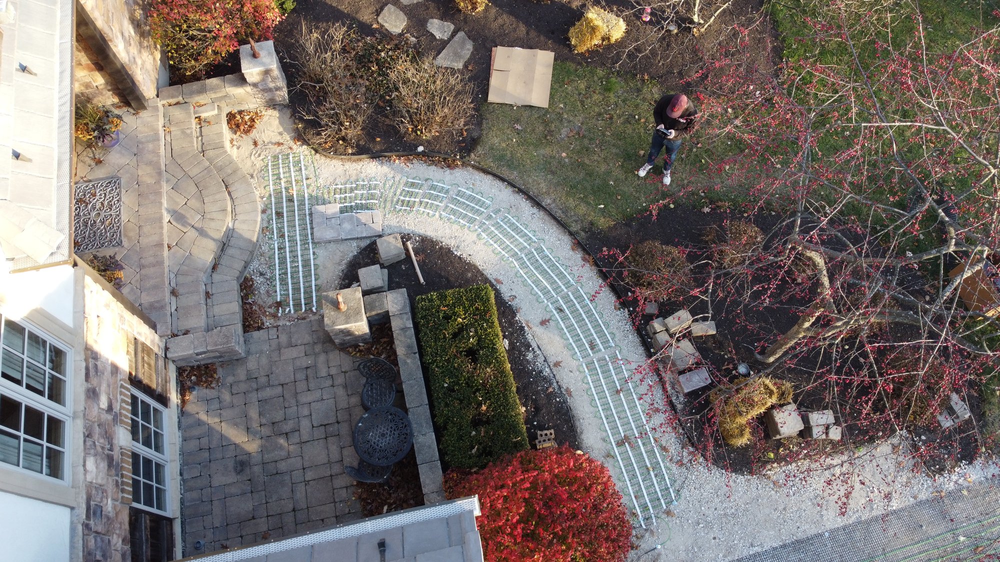 Heated driveway smart install with pavers (7)