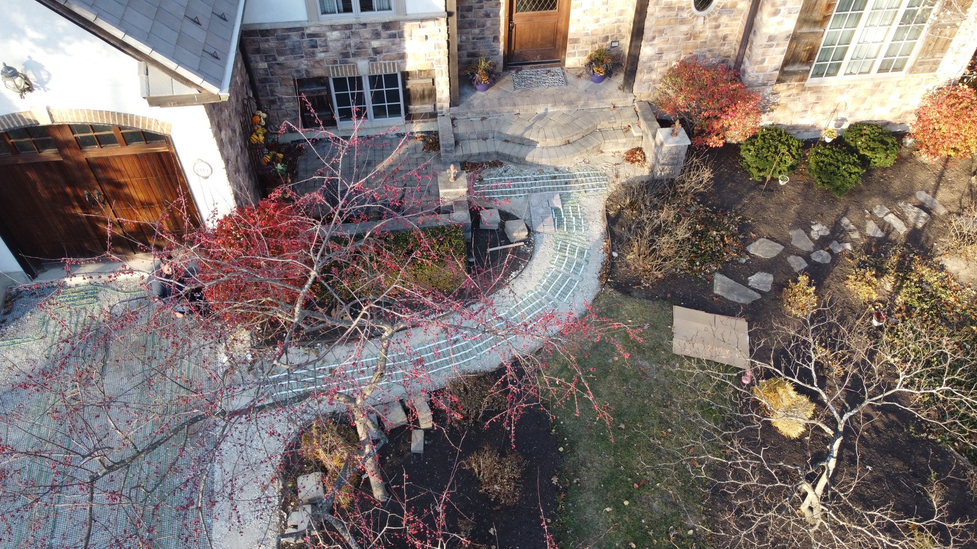 Heated driveway smart install with pavers (9)