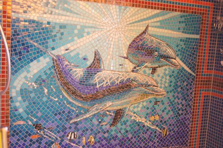 Dolphin Mosaic for Bathroom Tile