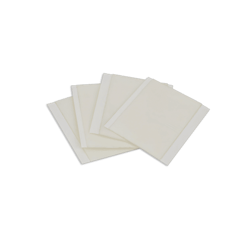 Double-sided VHB tape pads for securing roof and gutter heating cables.