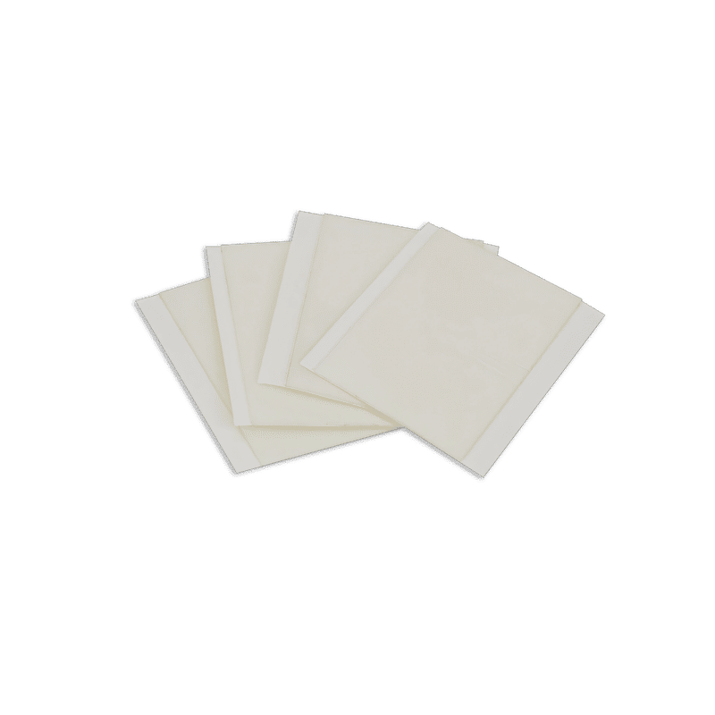 Double-sided VHB tape pads for securing roof and gutter heating cables.
