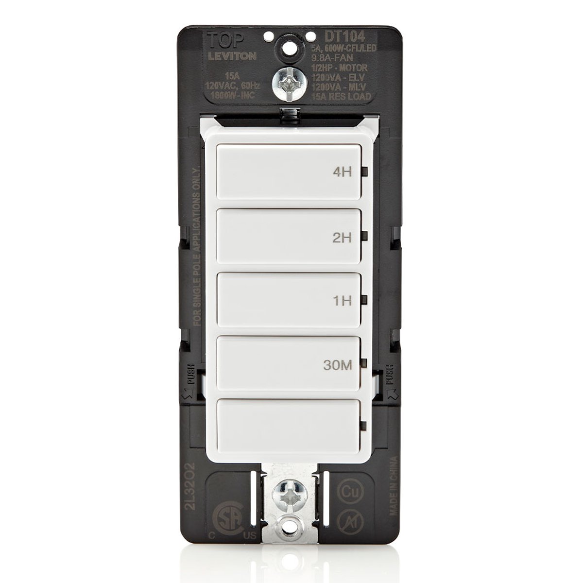 Hardwired 4-Setting Countdown Timer No Faceplate Front