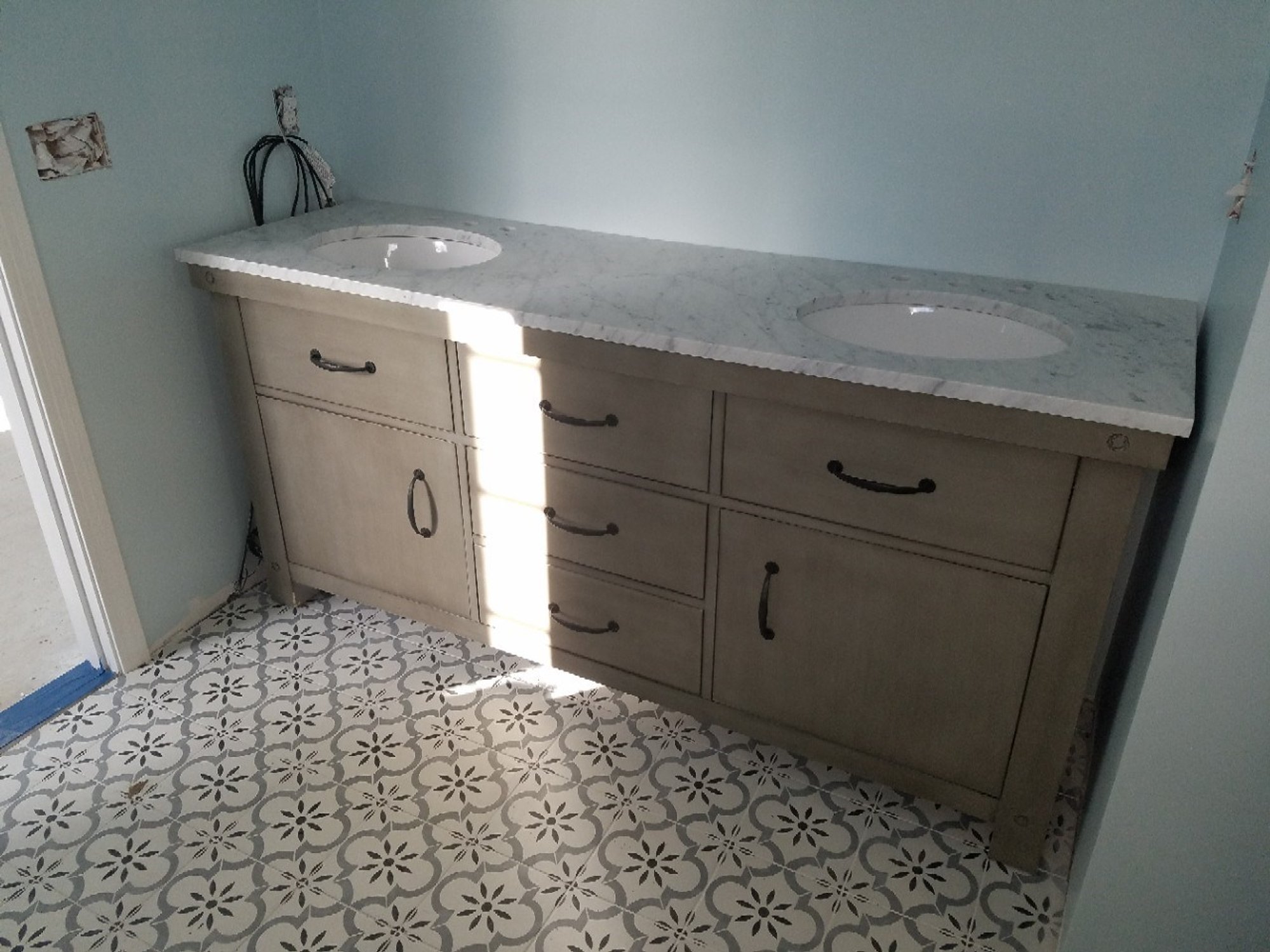 During installation of master bathroom with electric floor heating PROVIDENCE, RI