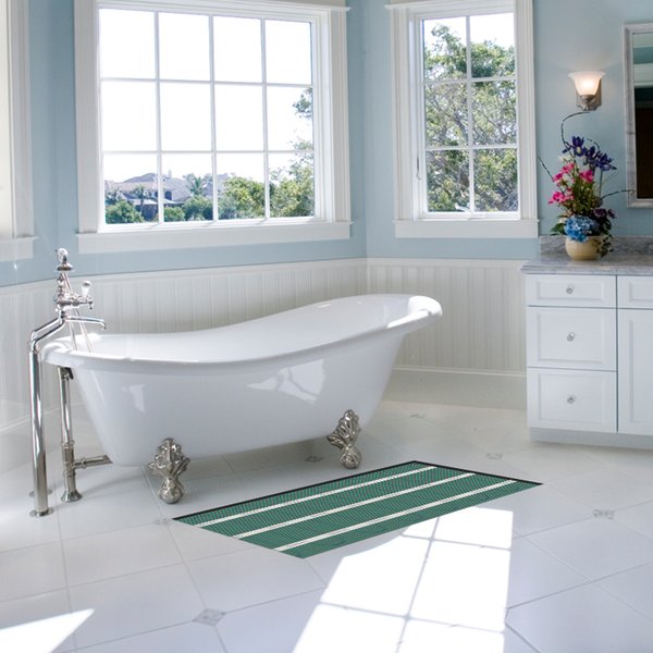 Floor heating install in a bathroom