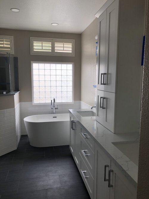 Electric floor heating installed in Master Bathroom BCI kitchen and bath