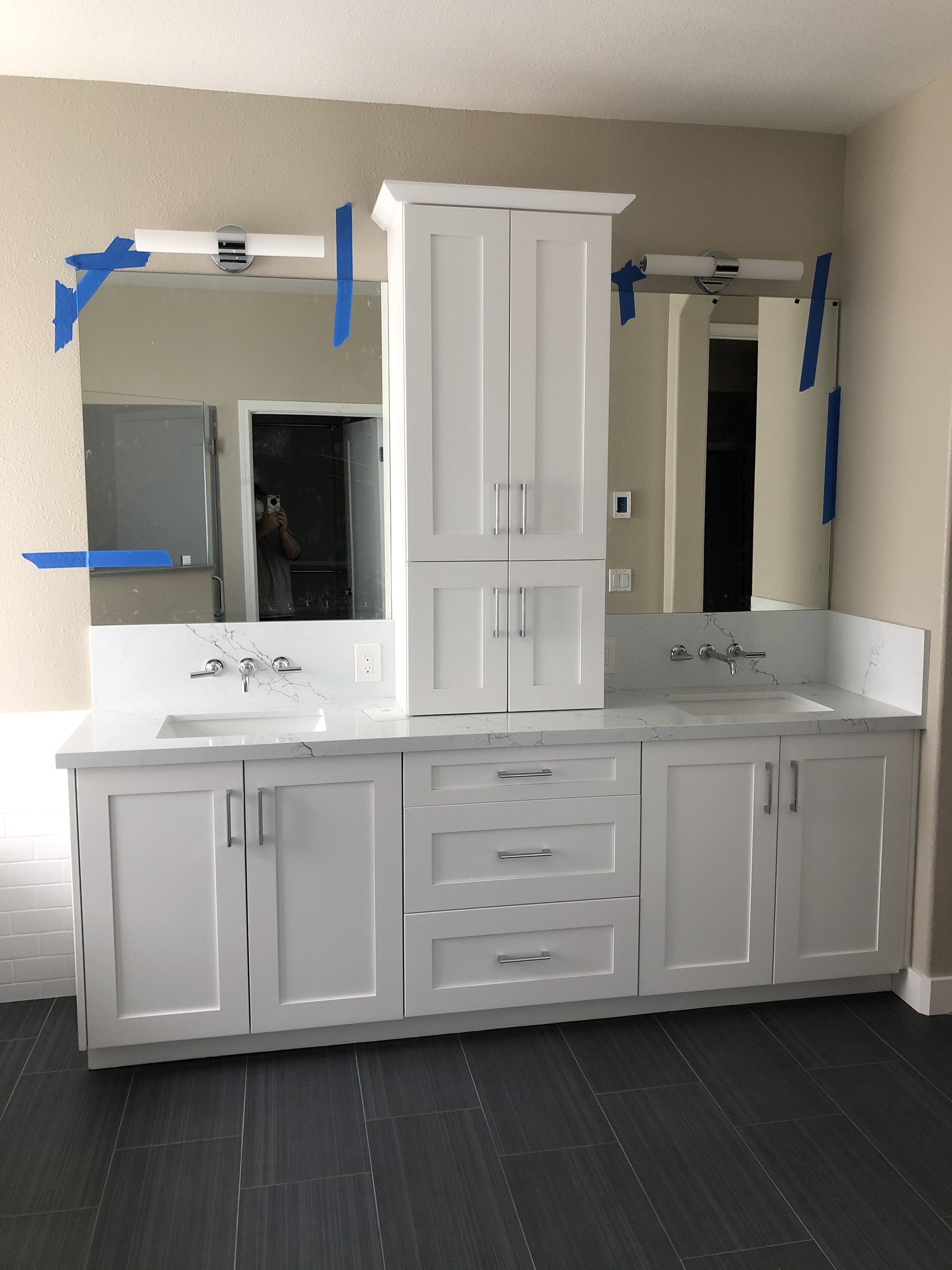 Electric floor heating installed in Master Bathroom vanity MARTINEZ, CA