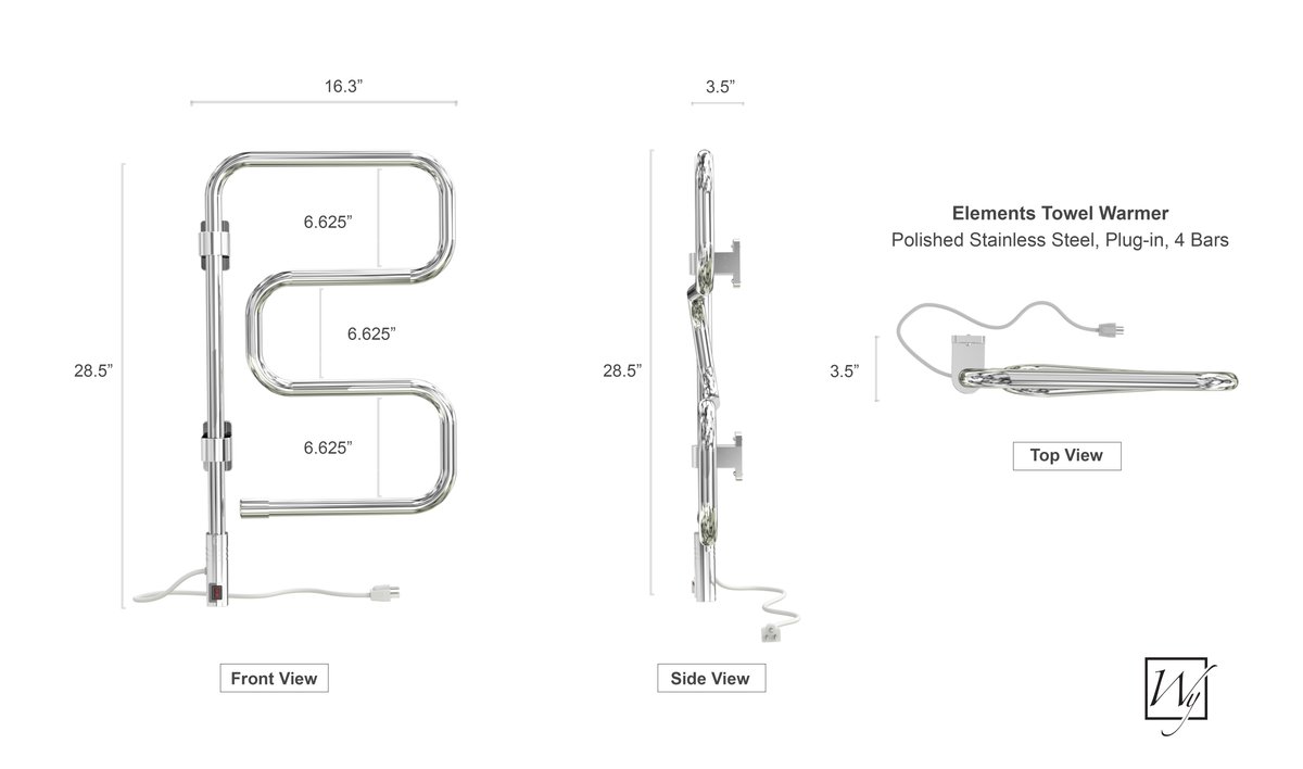 Elements Towel Warmer Dimensions