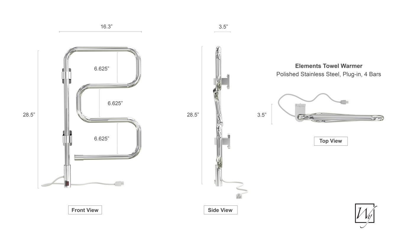 Elements Towel Warmer Dimensions