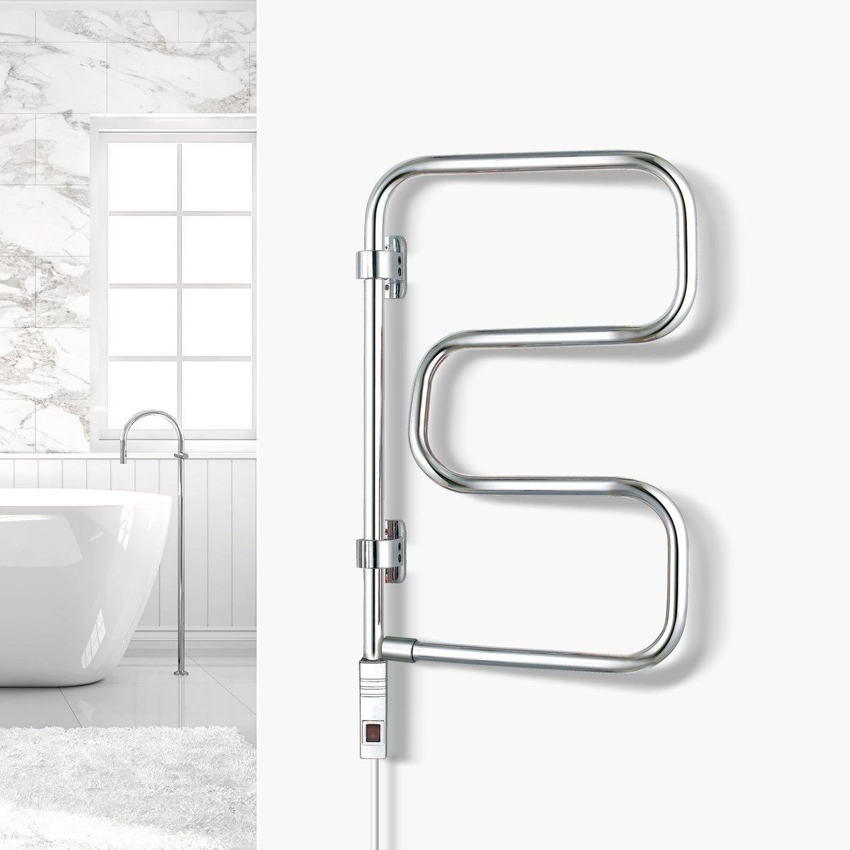 Elements Towel Warmer Landing Page Image on Wall Square