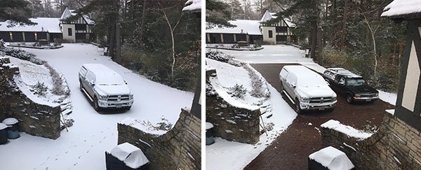 Email Header Snow-Melting Before and After Photo