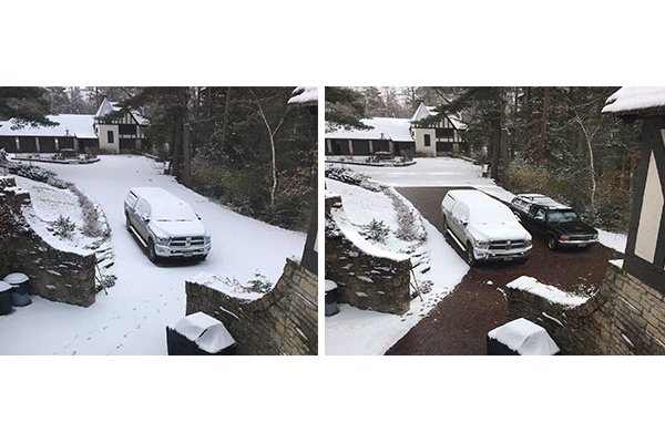Email Header Snow-Melting Before and After Photo