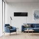 Ember Black Glass Radiant Panel Heater in Contemporary Living Room Setting