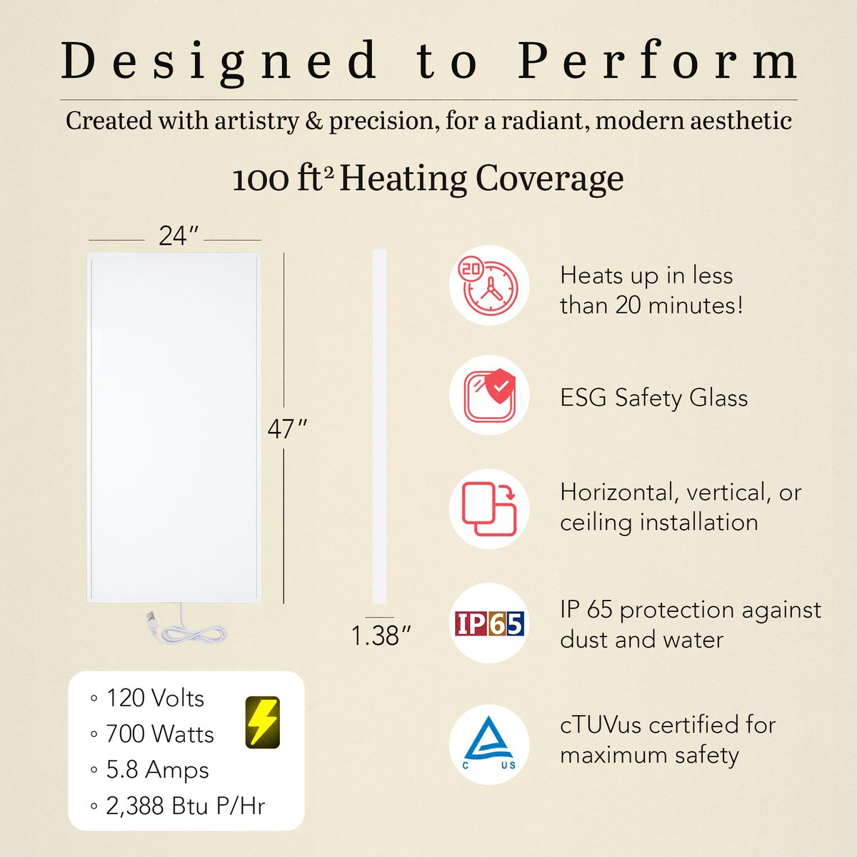 Ember Flex 24x47 - size and specs