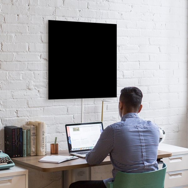 Radiant panel on a wall in a home office