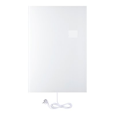 Ember Ceramic Glass Radiant Heater - Wall Mounted - White - 60x90cm - 600W