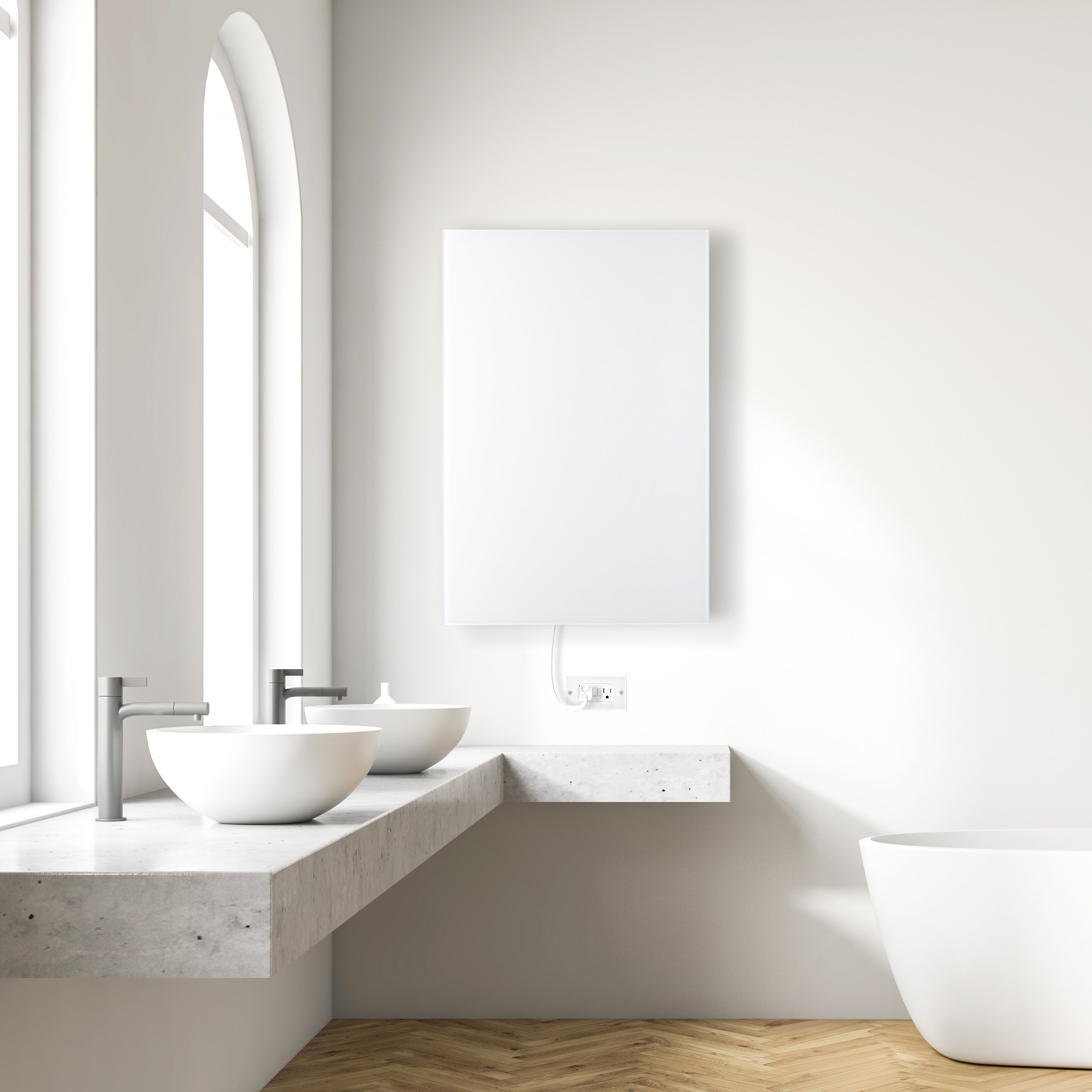 Ember Glass White 600W Lifestyle