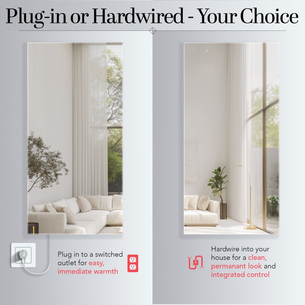 Ember Mirror 24x47 - Plug in