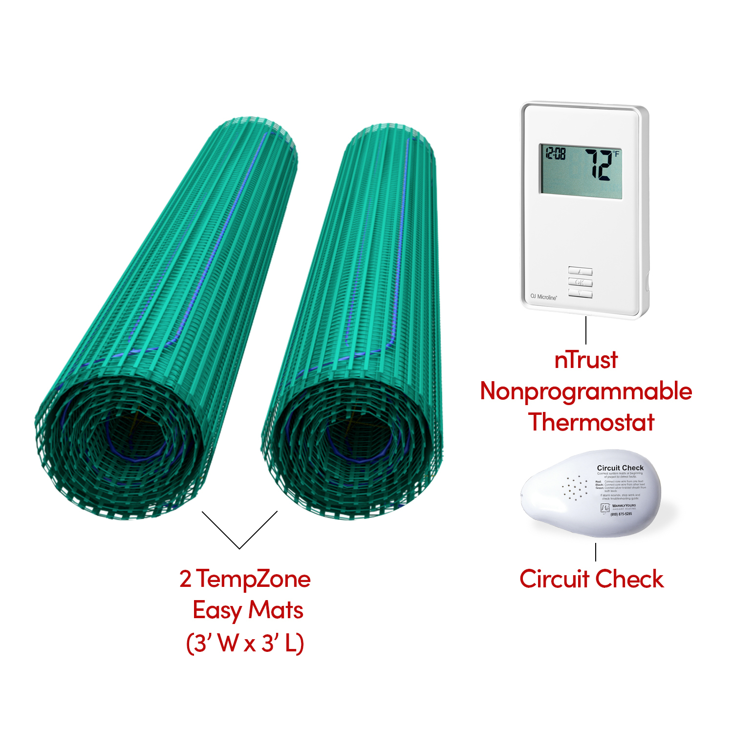 WarmlyYours Electric Floor Heating Kit for a Bathroom with a Shower Area and Single Vanity