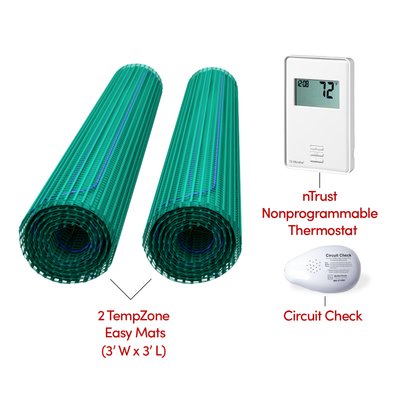 WarmlyYours Electric Floor Heating Kit for a Bathroom with a Shower Area and Single Vanity