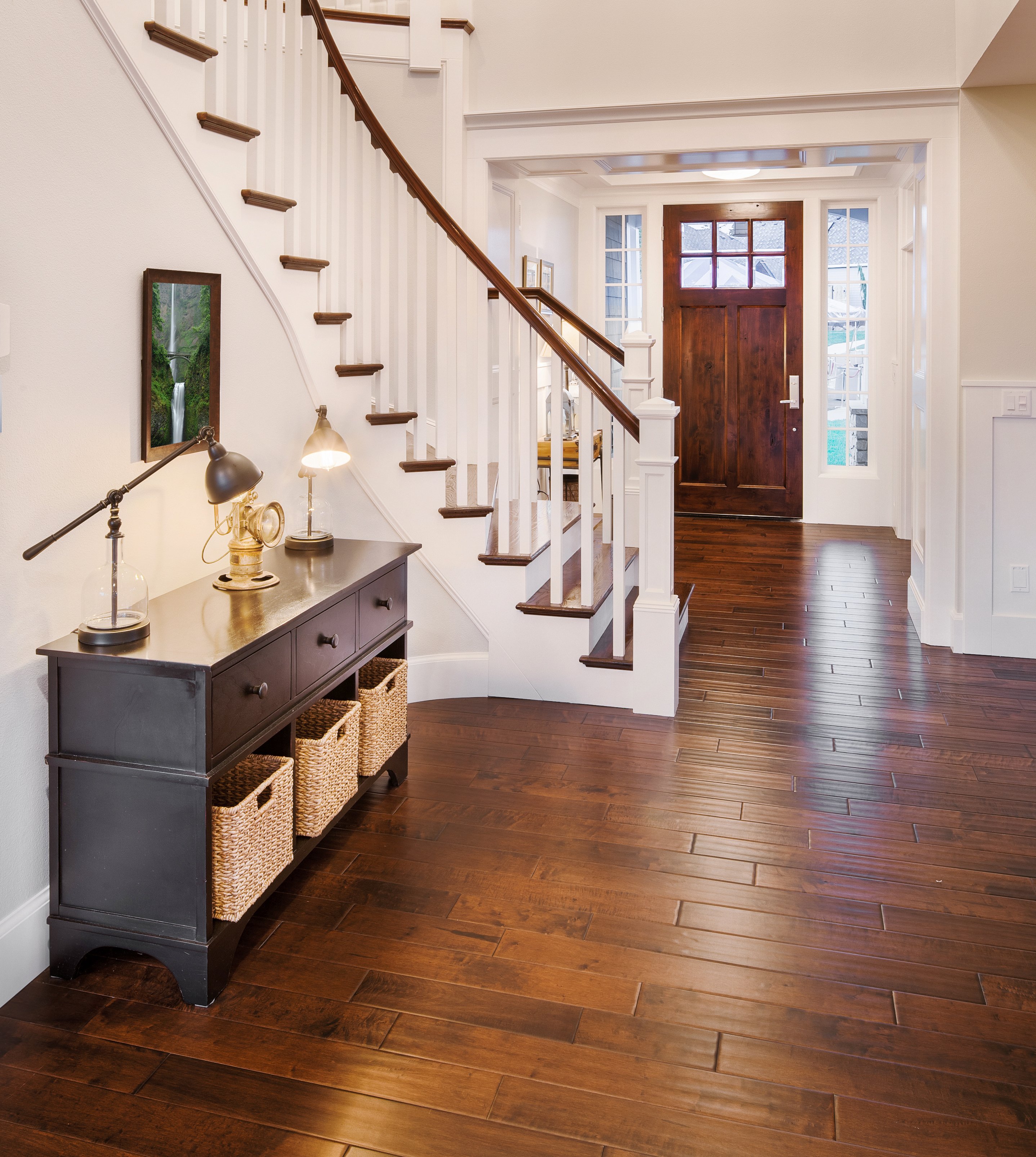 Entryway with hardwood floors