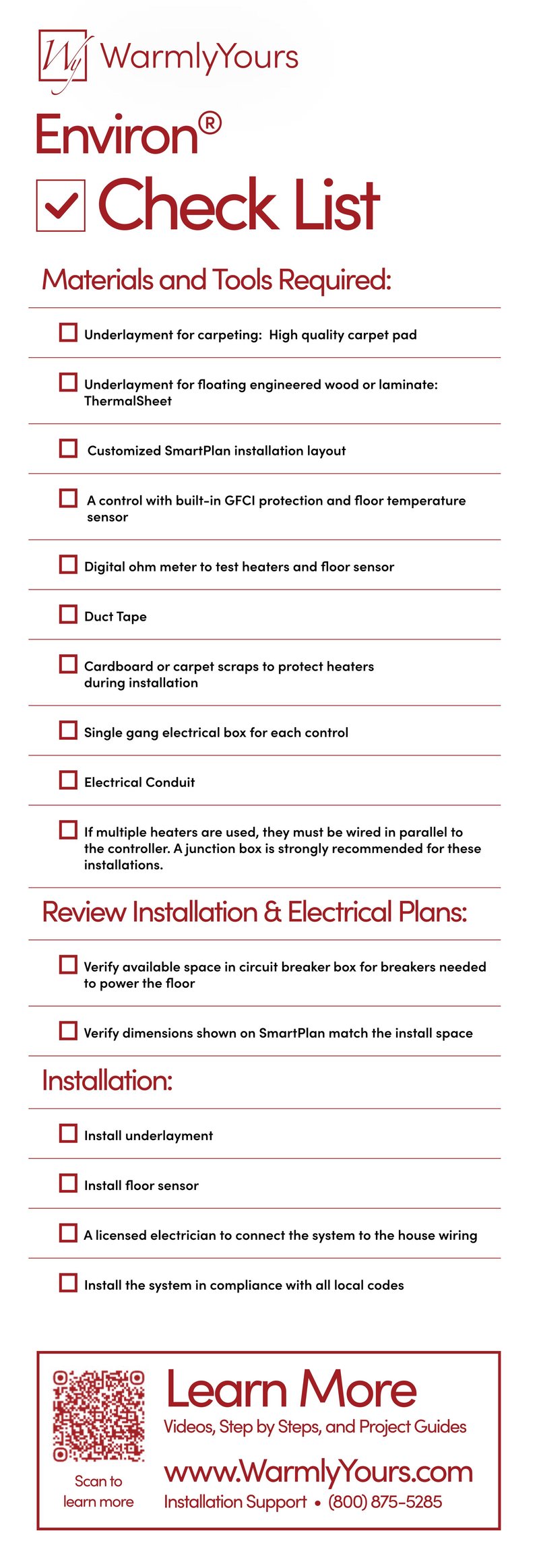 Environ Checklist Materials And Tools Checklist (English)