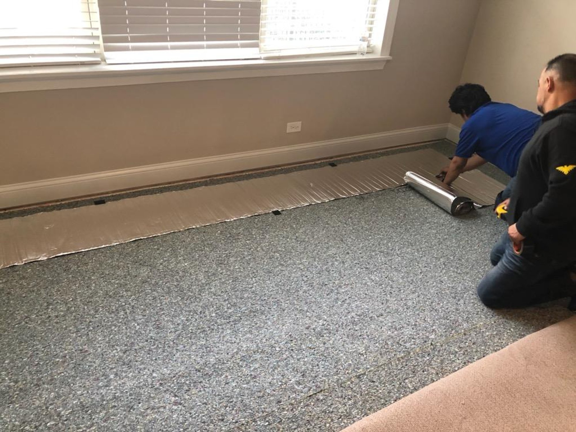 Environ floor heating system installed for carpet