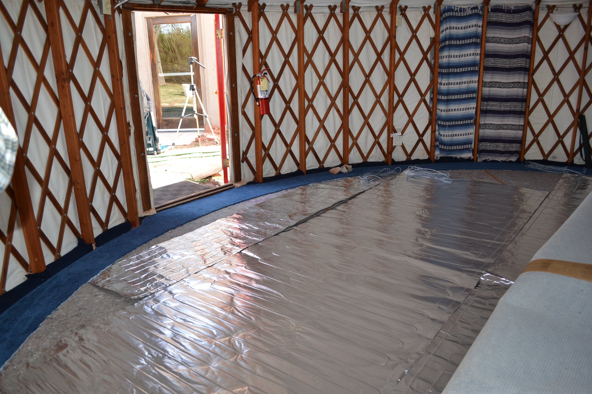 Environ laid out for install in Yoga Yurt