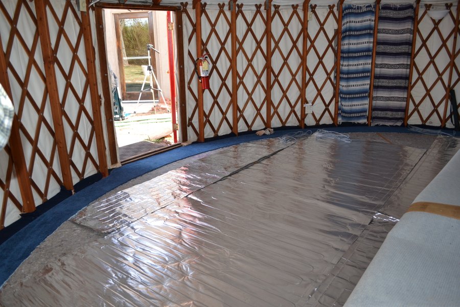 Environ laid out for install in Yoga Yurt