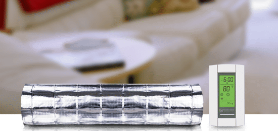 Environ rolls and mats are the perfect radiant heat source for use under floating hardwood floors.