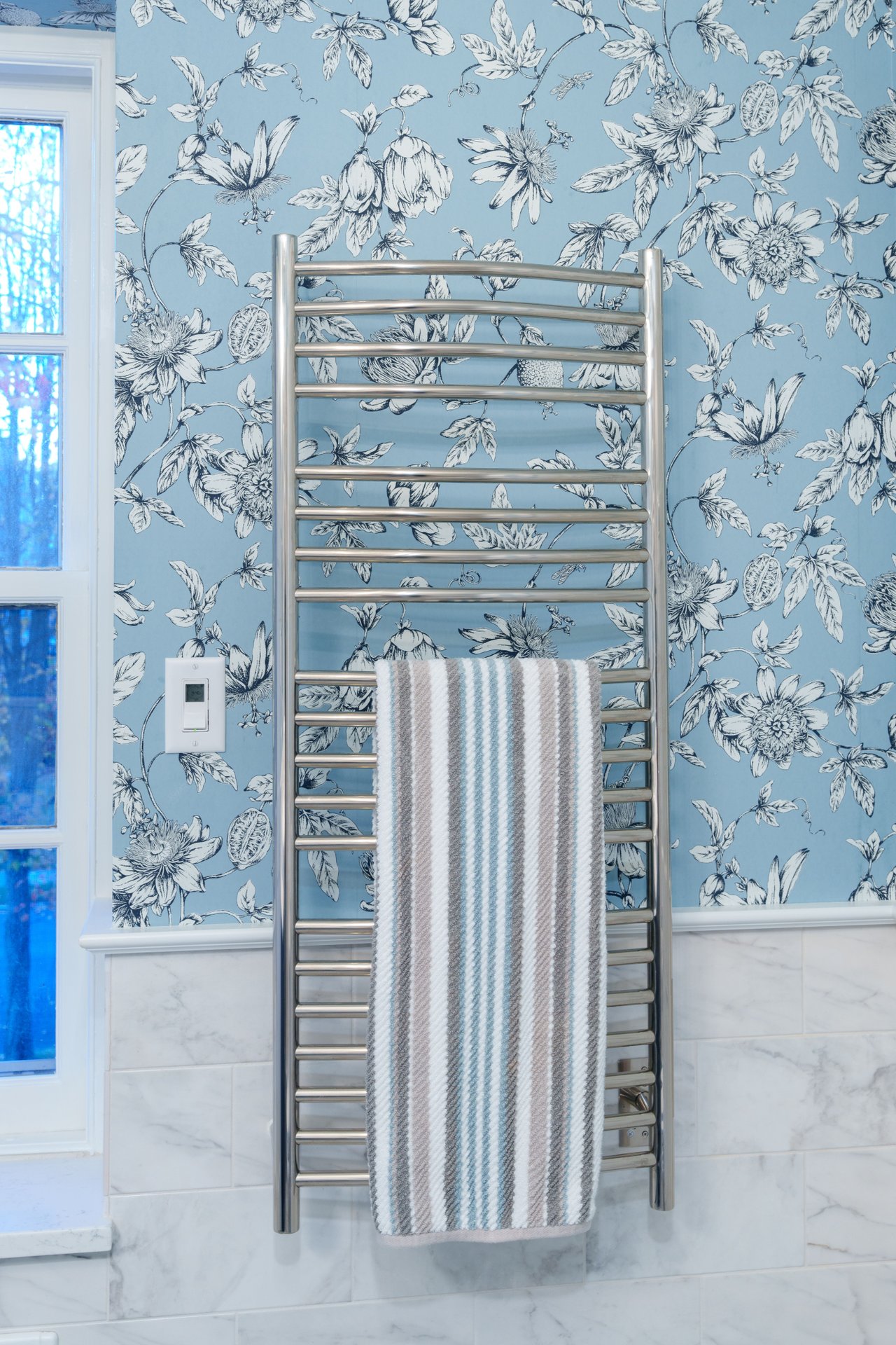 Award-Nominated Farmhouse Master Bathroom: Historic Charm Meets Modern Warmth with a Luxury Towel Warmer