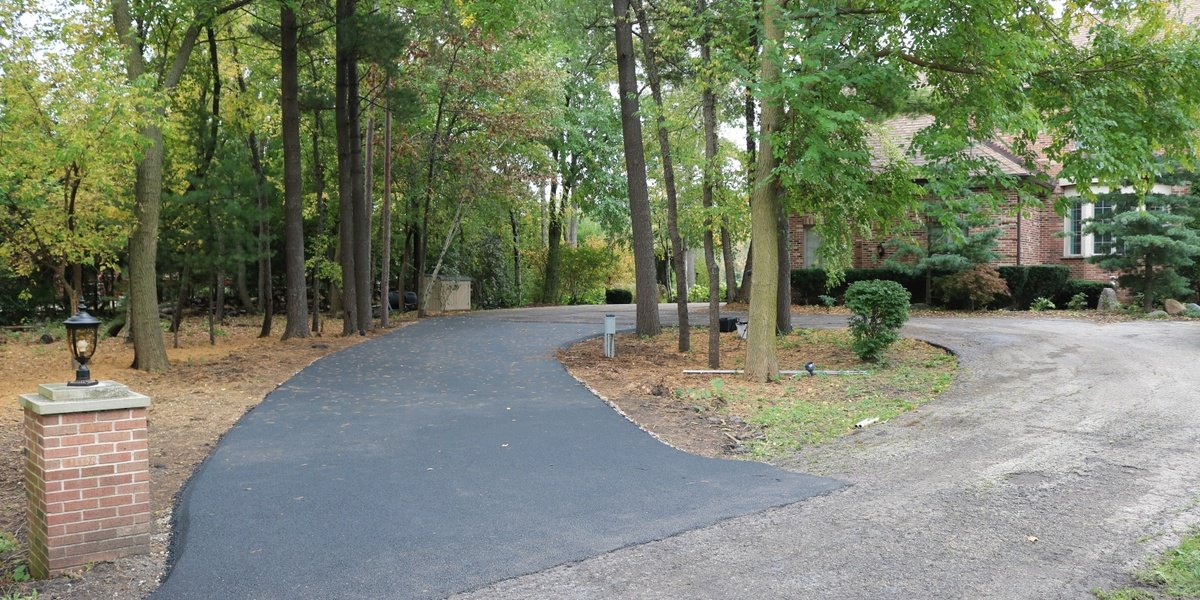 Finished driveway expansion with snow melting