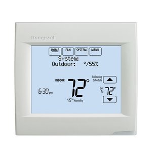 Honeywell Wi-Fi VisionPRO thermostat with a digital touchscreen display for controlling electric radiant floor heating systems.