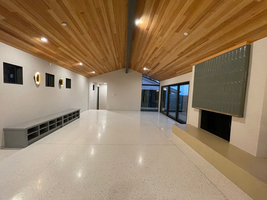 Floor Heating for whole home main room with fireplace and terrazzo ALTADENA, CA