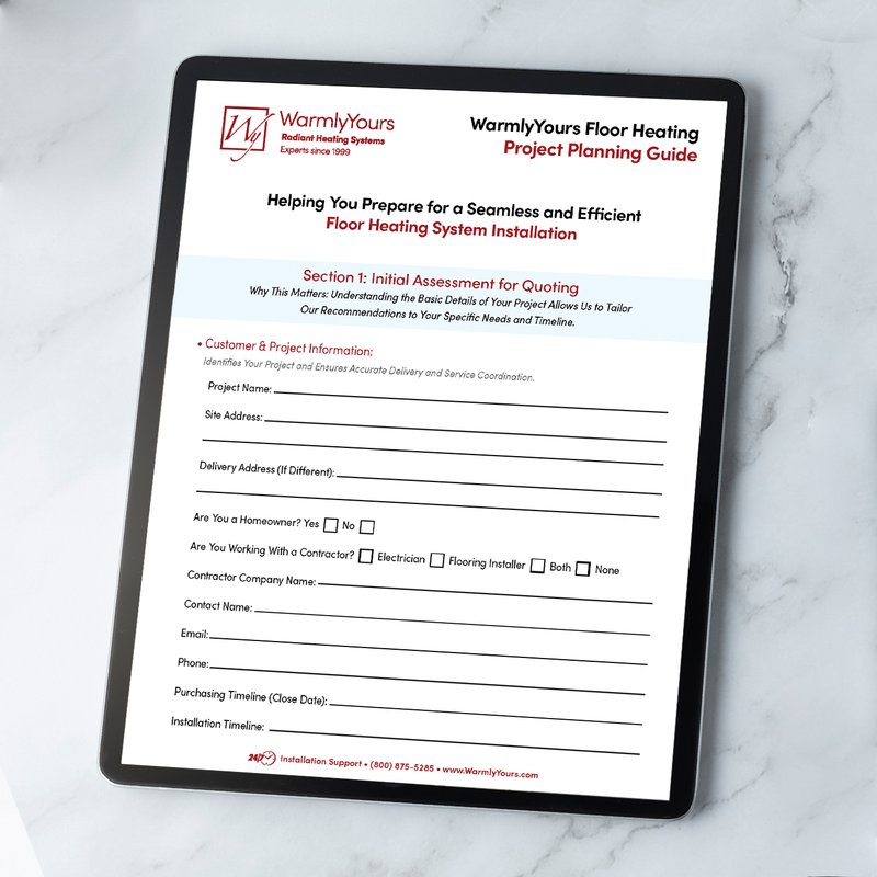 Floor Heating Project Planning Guide Form (English)