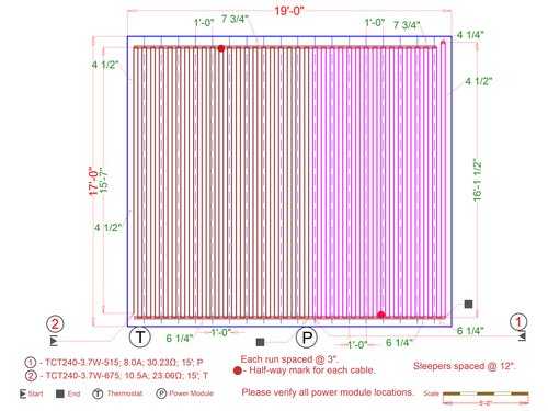 Floor Heating Installation Living Room with TempZone Cable