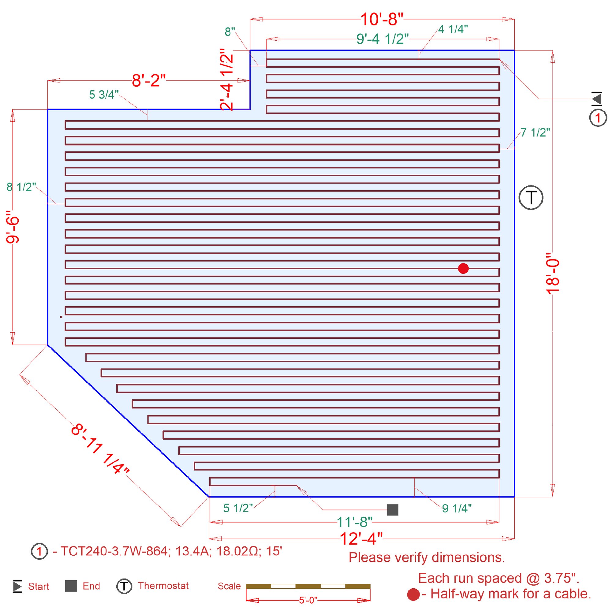 Floor Heating Installation Plan for Family Room