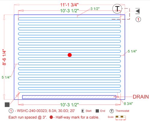 Floor Heating Installation Plan for Heated Balcony SAN FRANCISCO, CA