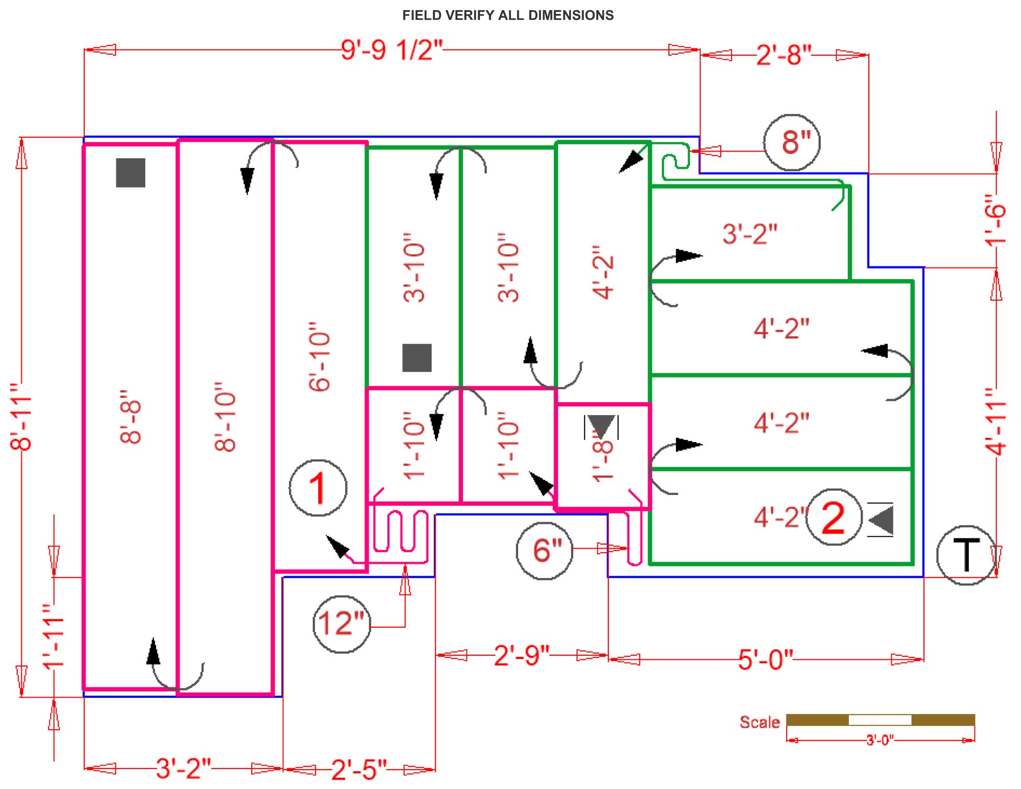 Floor heating installation plan for kitchen