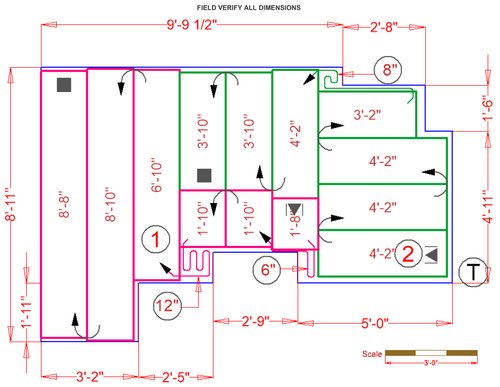 Floor heating installation plan for kitchen