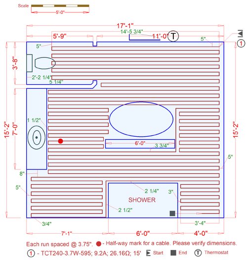 Floor Heating Installation Plan for Master Bathroom