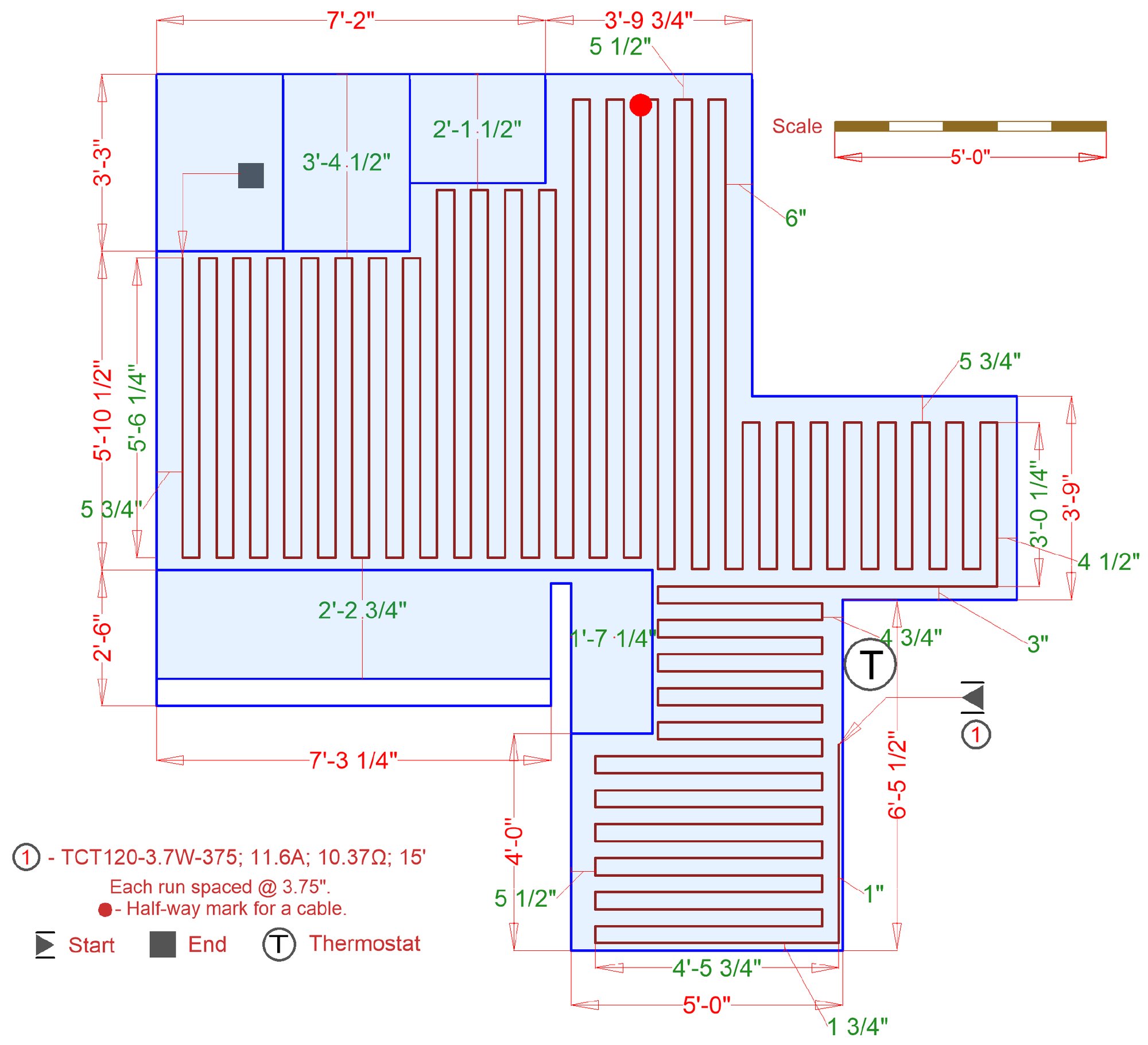 Floor Heating Installation Plan for Sunroom