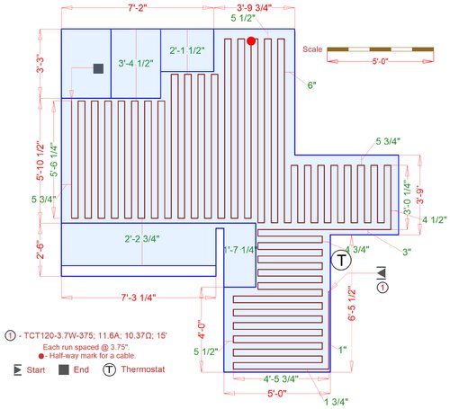 Floor Heating Installation Plan for Sunroom