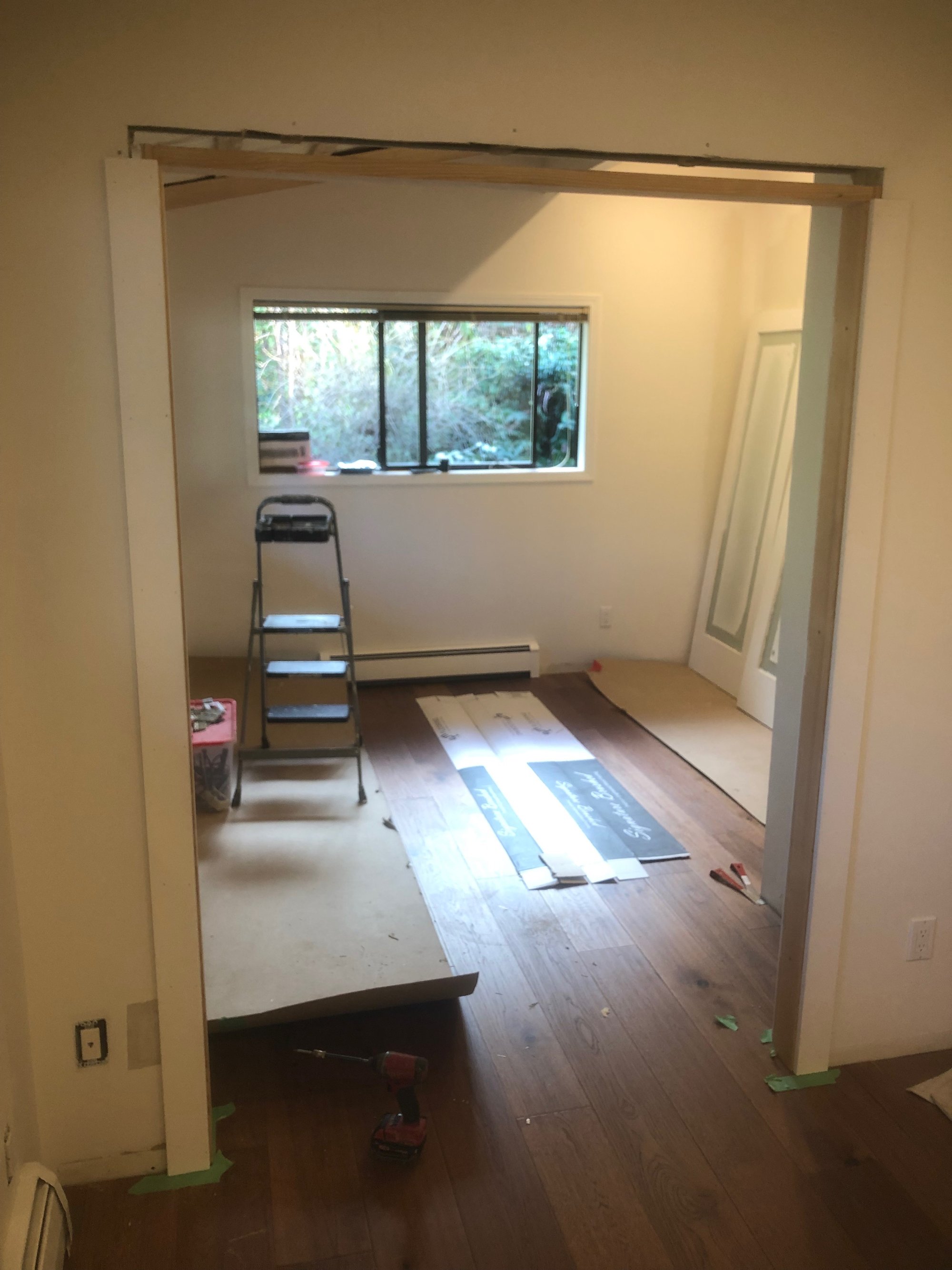 Floor Heating Installation under wood floor for guest room study NORTH VANCOUVER, BC