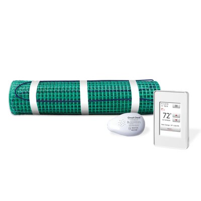 WarmlyYours Electric Radiant Floor Heating Kit for a Bathtub Entry Area, Tempzone Easy Floor Mat, Thermostat, Circuit Checker, 8 sq ft, 2x4