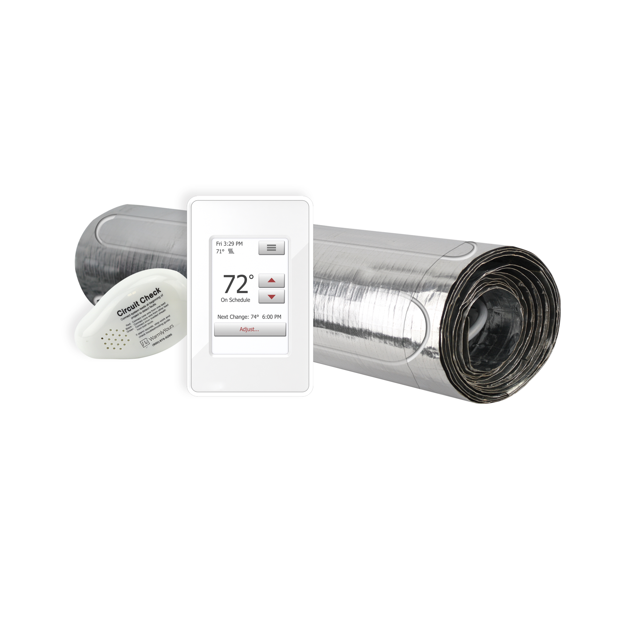 Floor Heating Kit 240V-Environ Flex Roll 1.5′ x 90′ + Touch Screen Thermostat